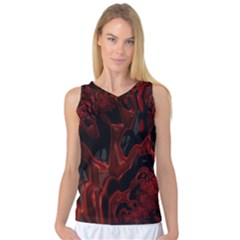 Fractal Red Black Glossy Pattern Decorative Women s Basketball Tank Top