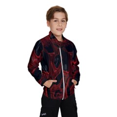 Fractal Red Black Glossy Pattern Decorative Wind Breaker (kids)