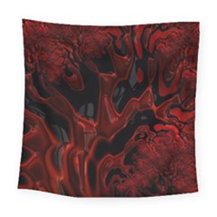 Fractal Red Black Glossy Pattern Decorative Square Tapestry (large)