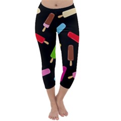 Decorative Ice Cream Pattern Capri Winter Leggings  by Valentinaart