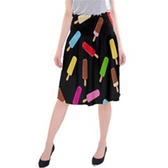 Decorative Ice Cream Pattern Midi Beach Skirt