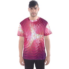 Fractal Red Sample Abstract Pattern Background Men s Sport Mesh Tee