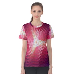 Fractal Red Sample Abstract Pattern Background Women s Cotton Tee