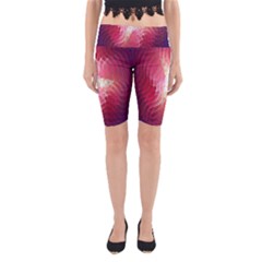 Fractal Red Sample Abstract Pattern Background Yoga Cropped Leggings