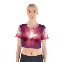 Fractal Red Sample Abstract Pattern Background Cotton Crop Top by Amaryn4rt