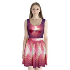 Fractal Red Sample Abstract Pattern Background Split Back Mini Dress 