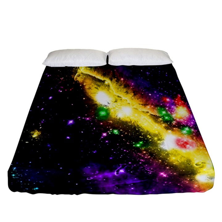 Galaxy Deep Space Space Universe Stars Nebula Fitted Sheet (California King Size)