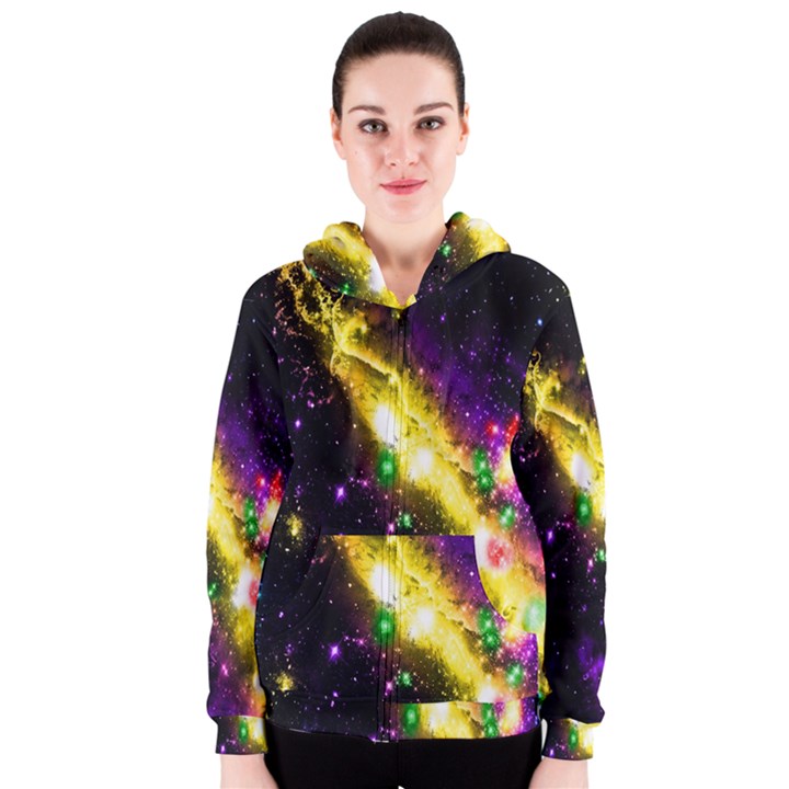 Galaxy Deep Space Space Universe Stars Nebula Women s Zipper Hoodie