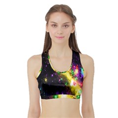 Galaxy Deep Space Space Universe Stars Nebula Sports Bra With Border