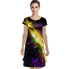 Galaxy Deep Space Space Universe Stars Nebula Cap Sleeve Nightdress by Amaryn4rt