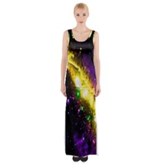 Galaxy Deep Space Space Universe Stars Nebula Maxi Thigh Split Dress by Amaryn4rt