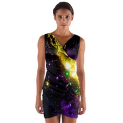 Galaxy Deep Space Space Universe Stars Nebula Wrap Front Bodycon Dress by Amaryn4rt