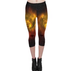 Galaxy Nebula Space Cosmos Universe Fantasy Capri Leggings 