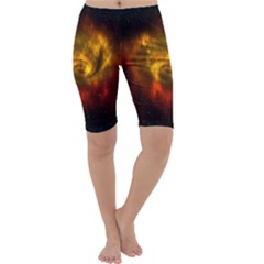 Galaxy Nebula Space Cosmos Universe Fantasy Cropped Leggings  by Amaryn4rt