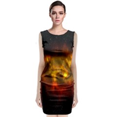 Galaxy Nebula Space Cosmos Universe Fantasy Sleeveless Velvet Midi Dress