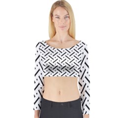 Geometric Pattern Long Sleeve Crop Top by Amaryn4rt