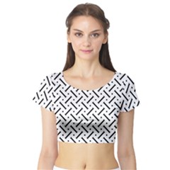 Geometric Pattern Short Sleeve Crop Top (tight Fit) by Amaryn4rt