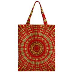 Gold And Red Mandala Zipper Classic Tote Bag