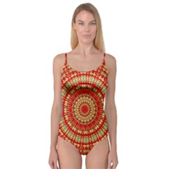 Gold And Red Mandala Camisole Leotard  by Amaryn4rt