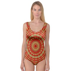 Gold And Red Mandala Princess Tank Leotard  by Amaryn4rt