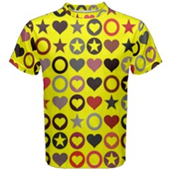 Heart Circle Star Seamless Pattern Men s Cotton Tee by Amaryn4rt