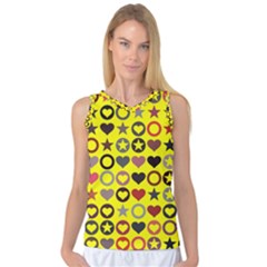 Heart Circle Star Seamless Pattern Women s Basketball Tank Top by Amaryn4rt