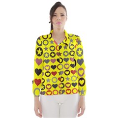 Heart Circle Star Seamless Pattern Wind Breaker (women)