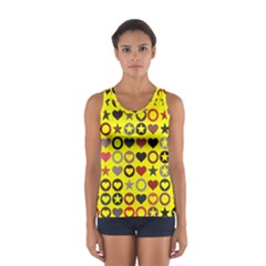 Heart Circle Star Seamless Pattern Women s Sport Tank Top 