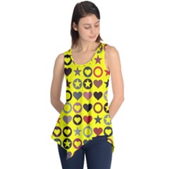 Heart Circle Star Seamless Pattern Sleeveless Tunic by Amaryn4rt