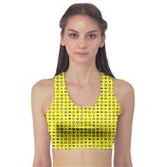 Heart Circle Star Seamless Pattern Sports Bra