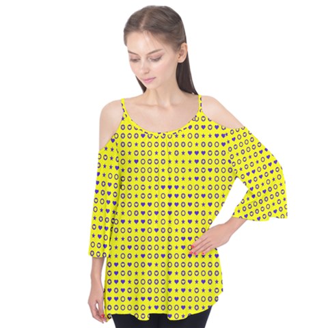 Heart Circle Star Seamless Pattern Flutter Tees by Amaryn4rt