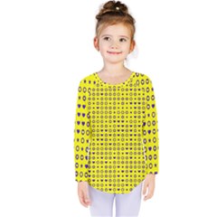 Heart Circle Star Seamless Pattern Kids  Long Sleeve Tee