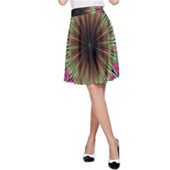 Julian Star Star Fun Green Violet A-line Skirt by Amaryn4rt