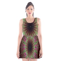 Julian Star Star Fun Green Violet Scoop Neck Skater Dress