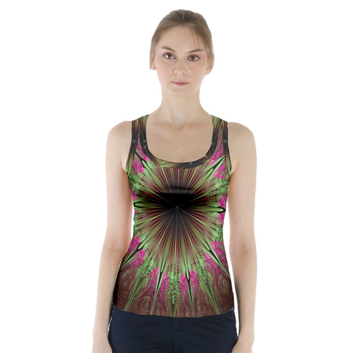 Julian Star Star Fun Green Violet Racer Back Sports Top