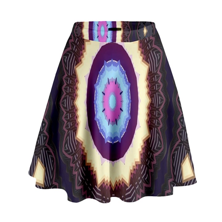 Mandala Art Design Pattern Ornament Flower Floral High Waist Skirt