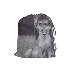 King And Queen Of The Jungle Design  Drawstring Pouches (large) 