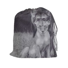 King And Queen Of The Jungle Design  Drawstring Pouches (xxl) by FrontlineS