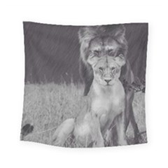 King And Queen Of The Jungle Design  Square Tapestry (small)