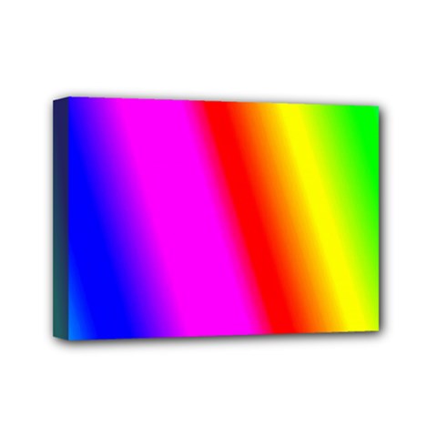 Multi Color Rainbow Background Mini Canvas 7  X 5 