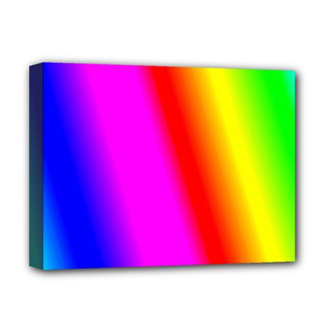 Multi Color Rainbow Background Deluxe Canvas 16  X 12   by Amaryn4rt