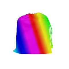 Multi Color Rainbow Background Drawstring Pouches (large) 