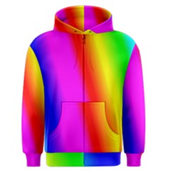 Multi Color Rainbow Background Men s Zipper Hoodie