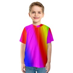 Multi Color Rainbow Background Kids  Sport Mesh Tee