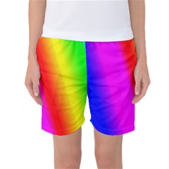 Multi Color Rainbow Background Women s Basketball Shorts