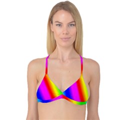 Multi Color Rainbow Background Reversible Tri Bikini Top