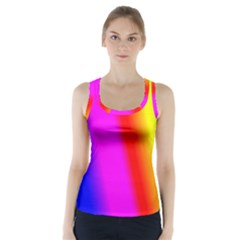 Multi Color Rainbow Background Racer Back Sports Top