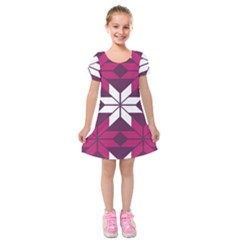 Pattern Background Texture Aztec Kids  Short Sleeve Velvet Dress