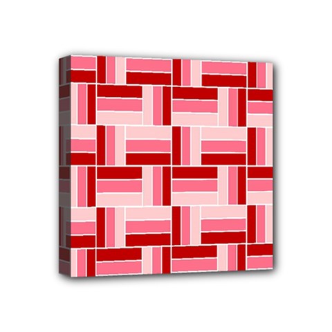 Pink Red Burgundy Pattern Stripes Mini Canvas 4  X 4  by Amaryn4rt