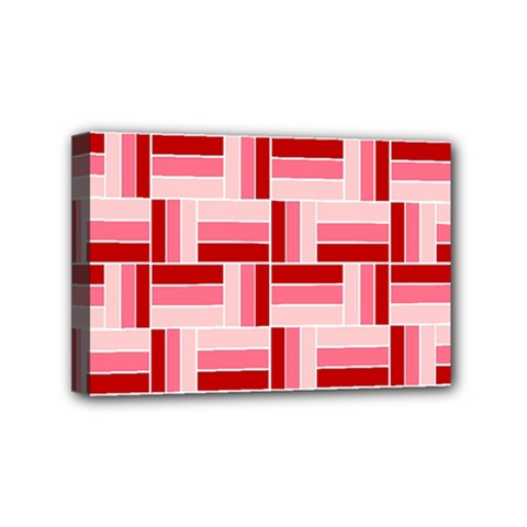 Pink Red Burgundy Pattern Stripes Mini Canvas 6  X 4  by Amaryn4rt